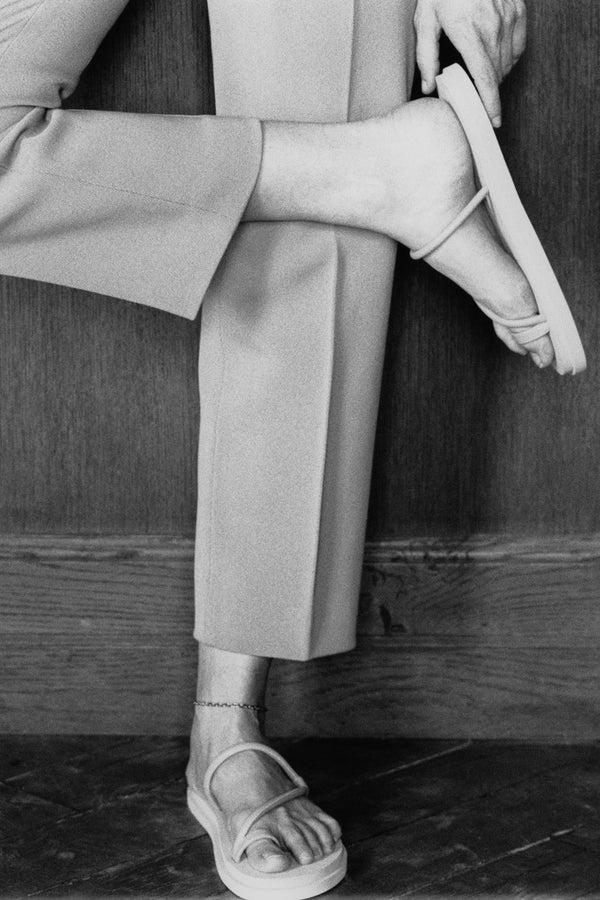 Emme Parsons Bari Pool Slide In Beige Nappa And Rubber