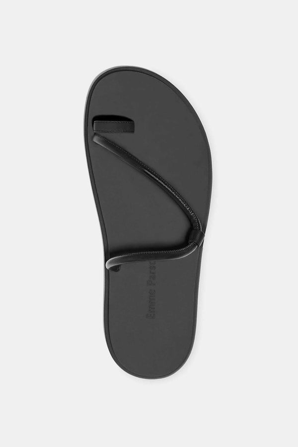 Emme Parsons Bari Pool Slide In Black Nappa And Rubber — Final Sale