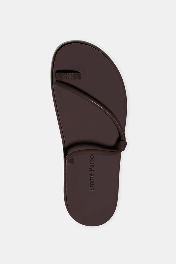 Emme Parsons Bari Pool Slide In Espresso Nappa And Rubber — Final Sale