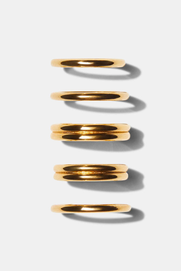 emme parsons 5 Ring Set in Gold — Exclusive