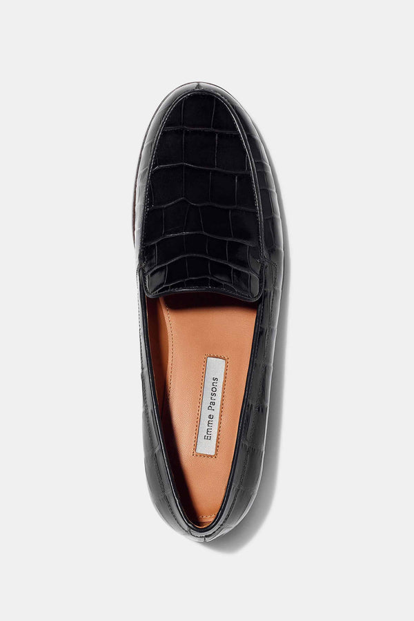 Emme Parsons Danielle In Black Embossed Croc