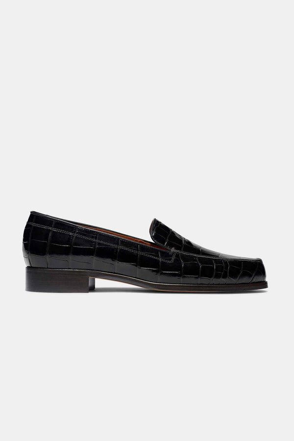 emme parsons Danielle in Black Embossed Croc
