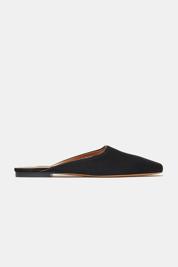 emme parsons Flat Mule in Black Suede