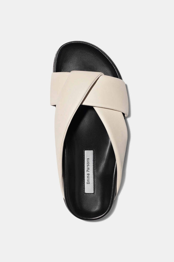 Emme Parsons Folded Slide In Ivory Nappa