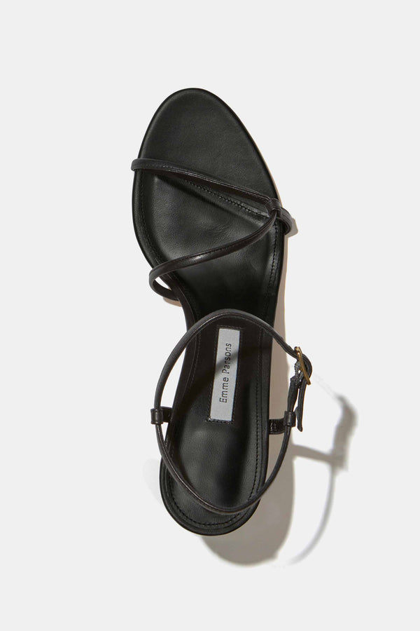Emme Parsons Loop Heel In Black Nappa — Final Sale