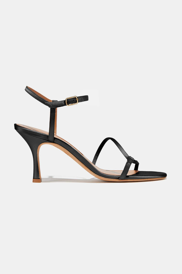 emme parsons Loop Heel in Black Satin — Final Sale