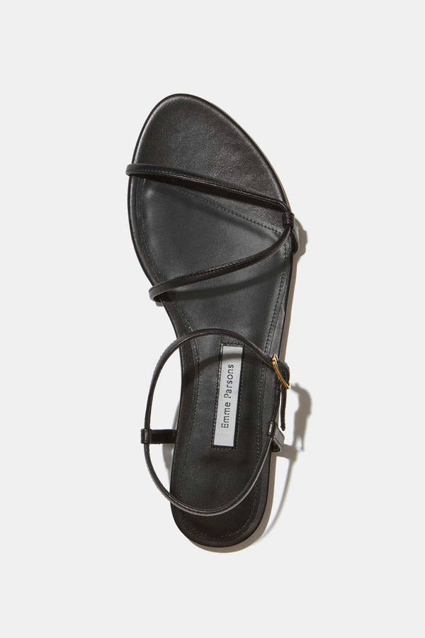 Emme Parsons Loop Sandal In Black Nappa — Final Sale