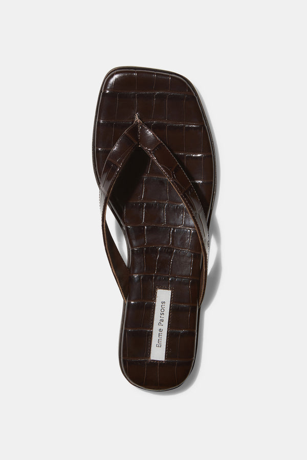Emme Parsons Meta In Espresso Embossed Croc