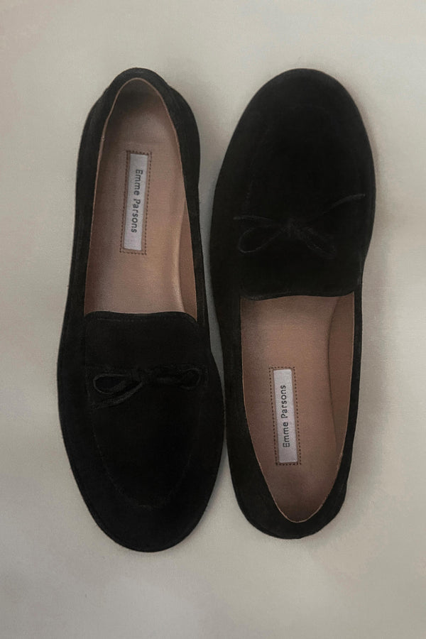 Emme Parsons Parker Moccasin In Black Suede