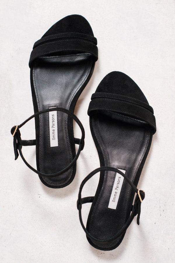 Emme Parsons Simple Flat In Black Suede — Final Sale