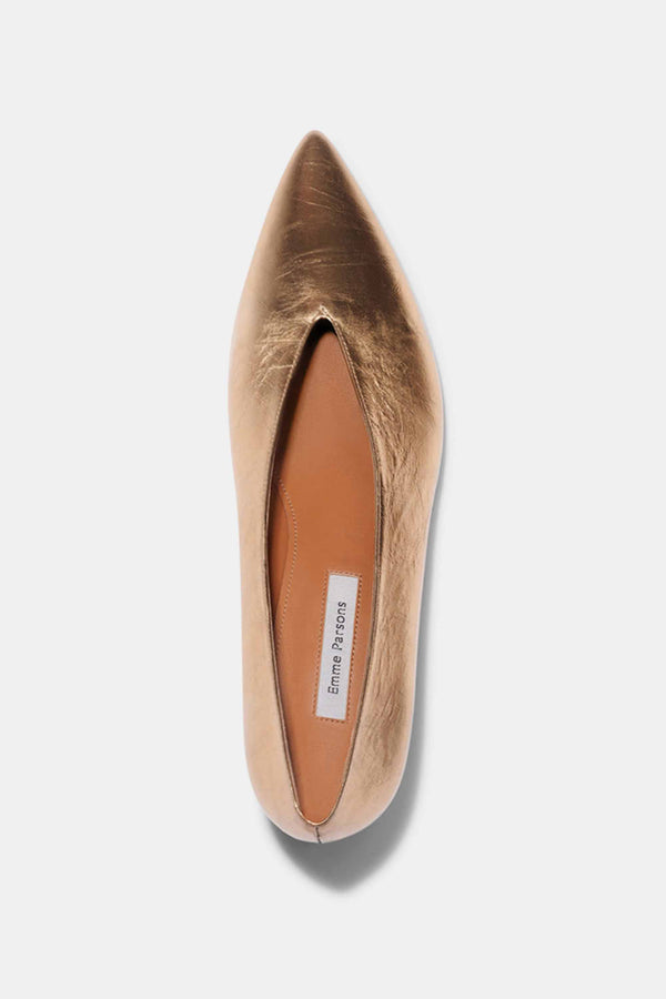 Emme Parsons Veneto In Gold Plissé — Final Sale