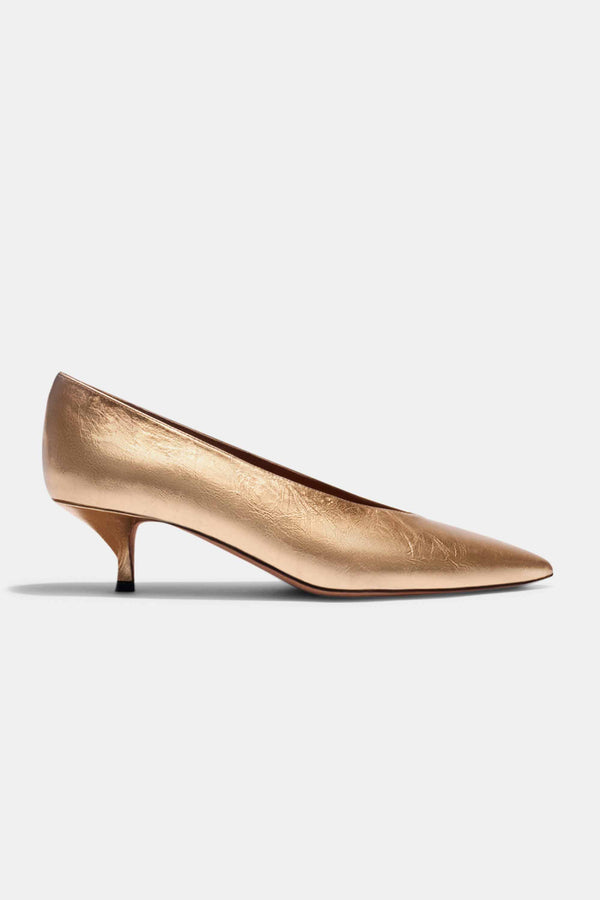 emme parsons Veneto in Gold Plissé — Final Sale