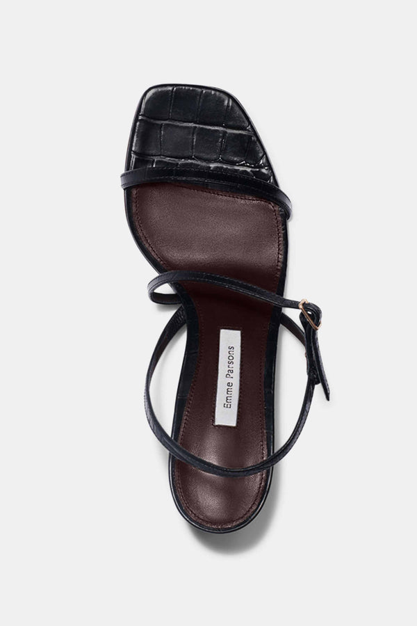 Emme Parsons Hugo In Black Embossed Croc — Final Sale