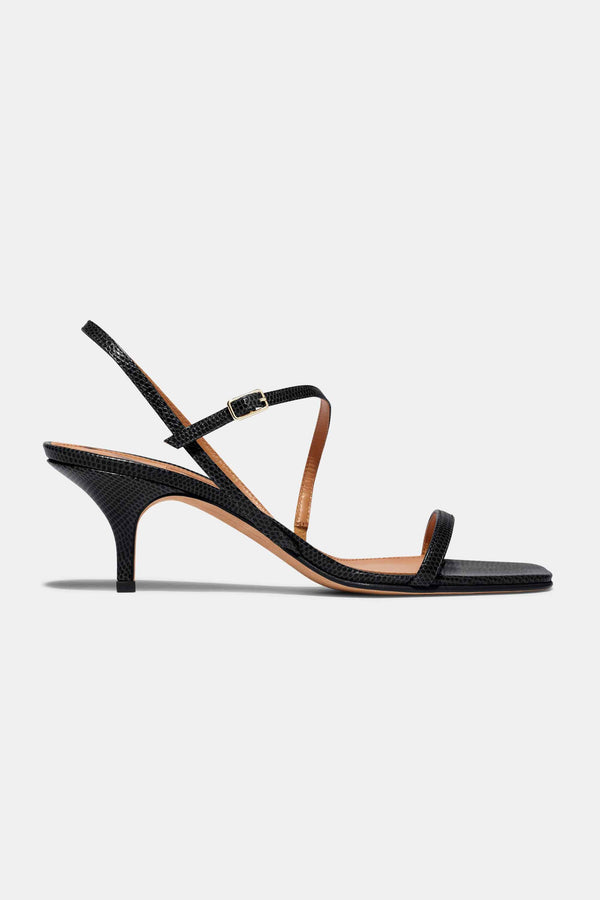 emme parsons Hugo in Black Embossed Lizard — Final Sale