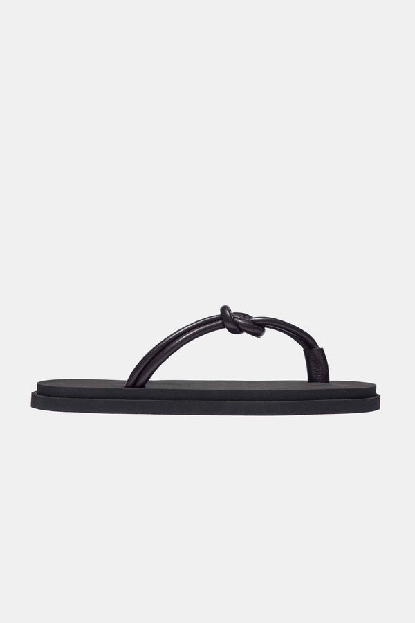emme parsons Knot Pool Slide in Black Nappa and Rubber — Final Sale