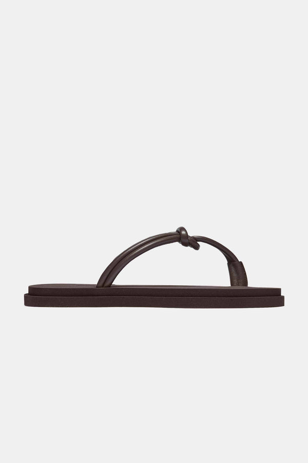 emme parsons Knot Pool Slide in Espresso Nappa and Rubber — Final Sale