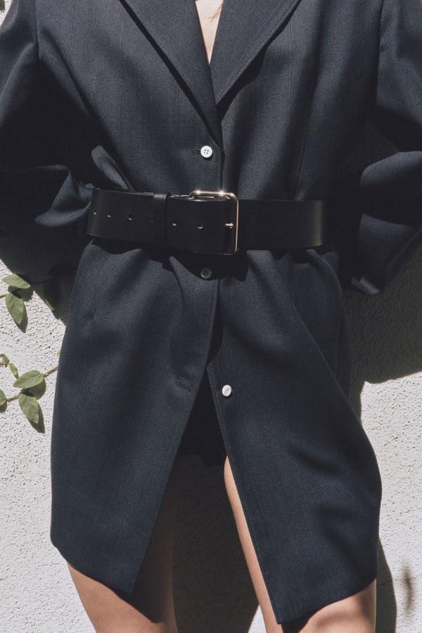 Emme Parsons Largo Belt In Black With Gold Buckle — Exclusive