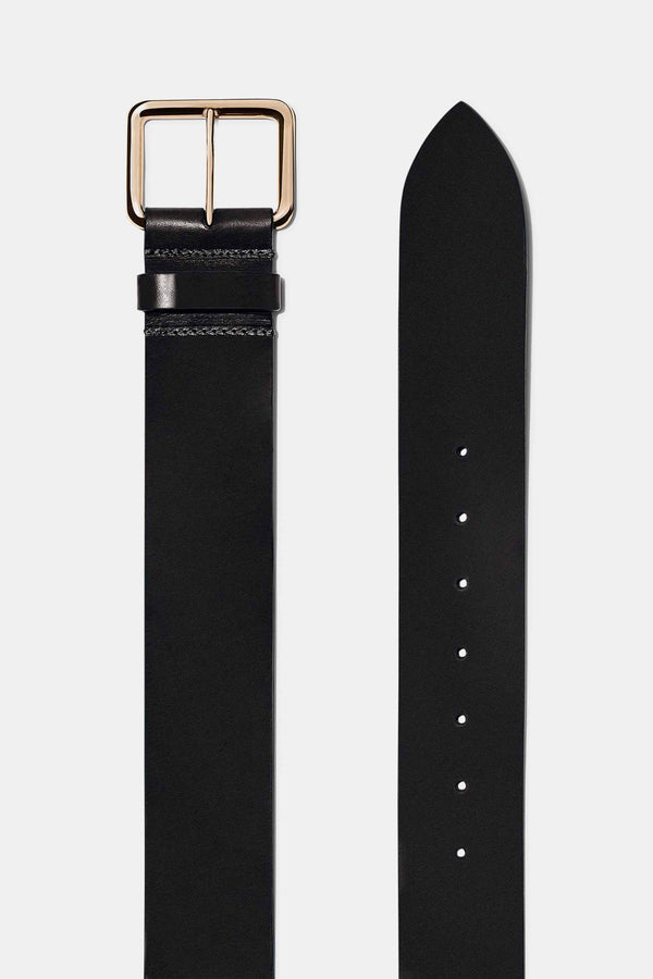 Emme Parsons Largo Belt In Black With Gold Buckle — Exclusive
