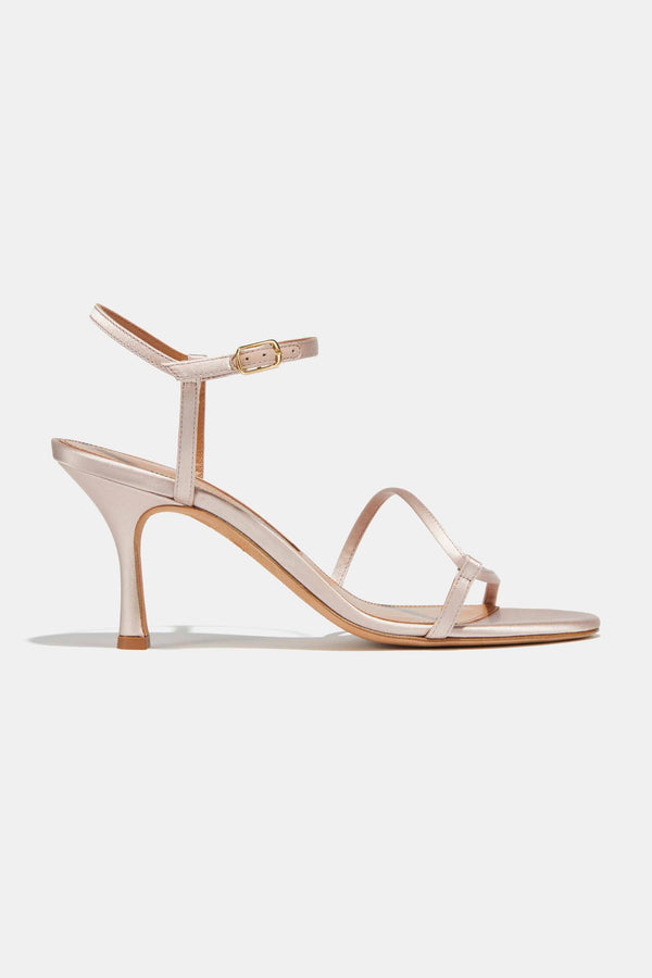 emme parsons Loop Heel in Pale Pink Satin — Final Sale