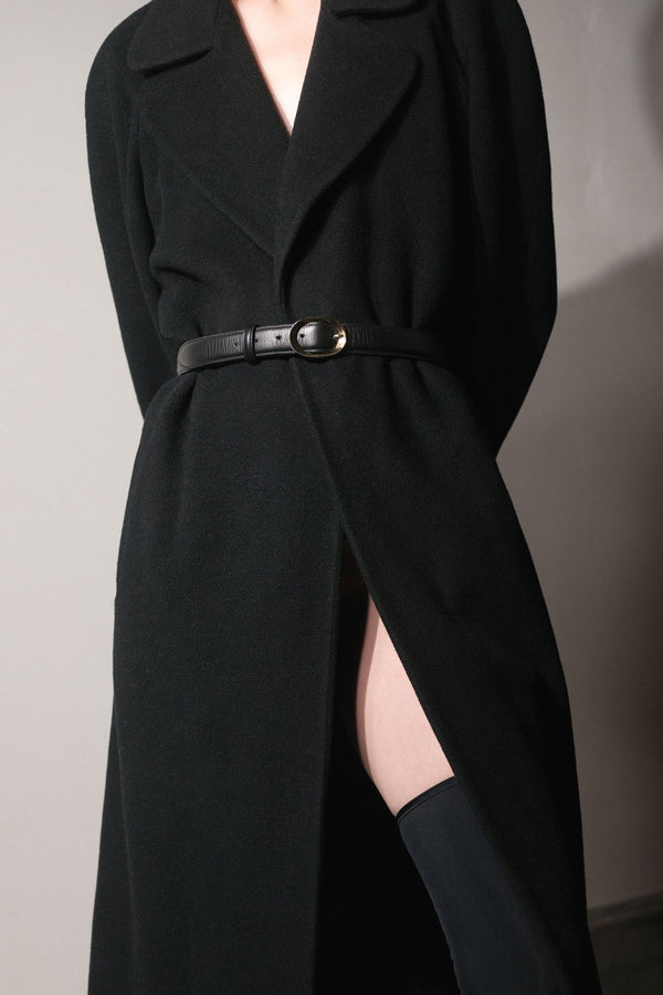 Emme Parsons Miravalle Belt In Black With Gold Buckle — Exclusive