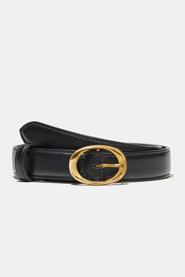 emme parsons Miravalle Belt in Black with Gold Buckle — Exclusive