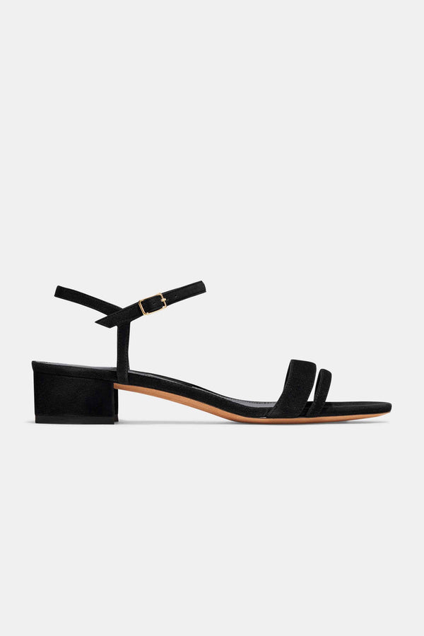 emme parsons Simple Block Heel in Black Suede — Final Sale