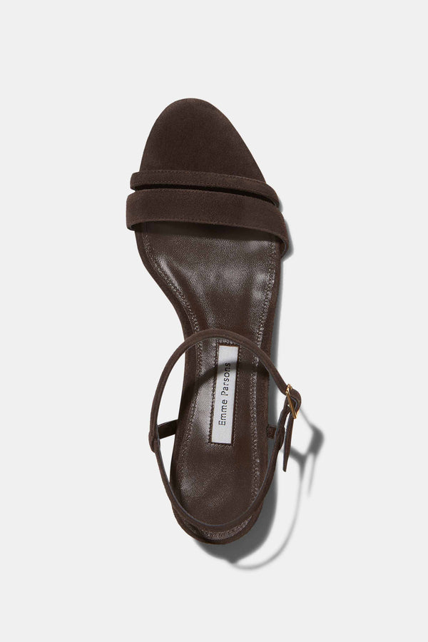 Emme Parsons Simple Block Heel In Espresso Suede — Final Sale