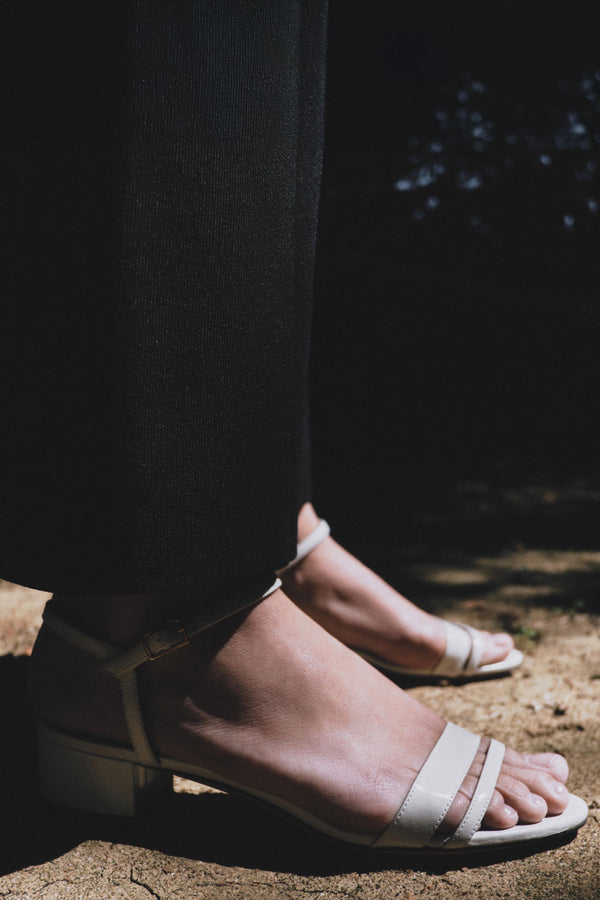 Emme Parsons Simple Block Heel In Ivory Nappa — Final Sale