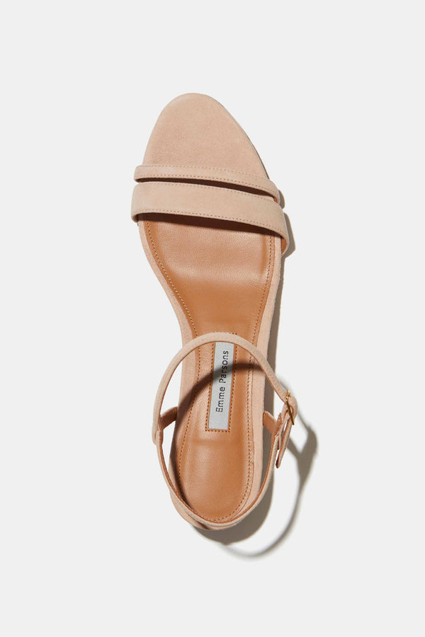 Emme Parsons Simple Block Heel In Light Pink Suede — Final Sale