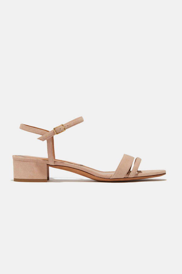 emme parsons Simple Block Heel in Light Pink Suede — Final Sale