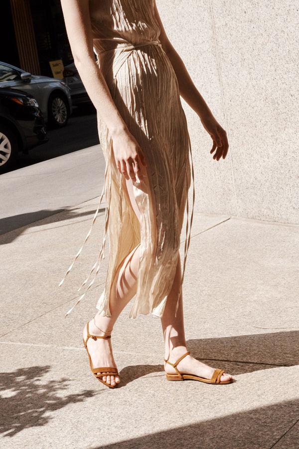 Emme Parsons Simple Flat In Caramel Suede — Final Sale