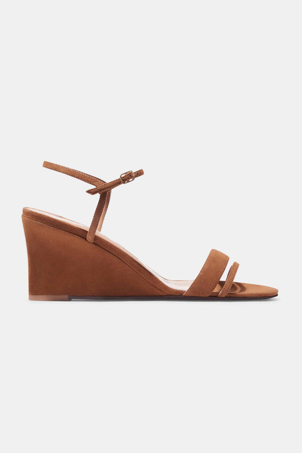 emme parsons Simple Wedge in Caramel Suede — Final Sale