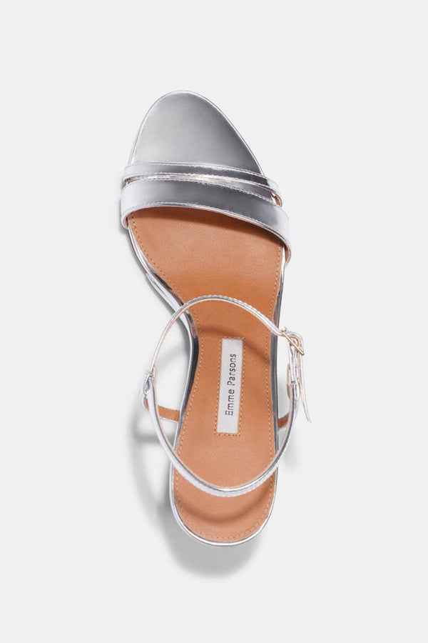 Emme Parsons Simple Wedge In Silver Mirrored Metallic — Final Sale
