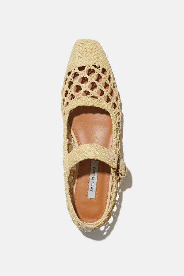 Emme Parsons Tramonto Mary Jane In Natural Raffia — Final Sale