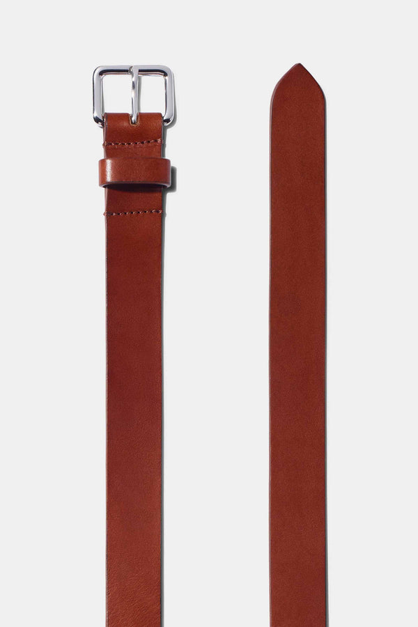 Emme Parsons Yoyo Belt In Chestnut With Silver Buckle — Exclusive