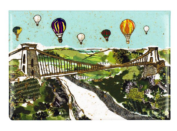 Emmeline Simpson Balloons Over The Bridge Bristol Fridge Magnet