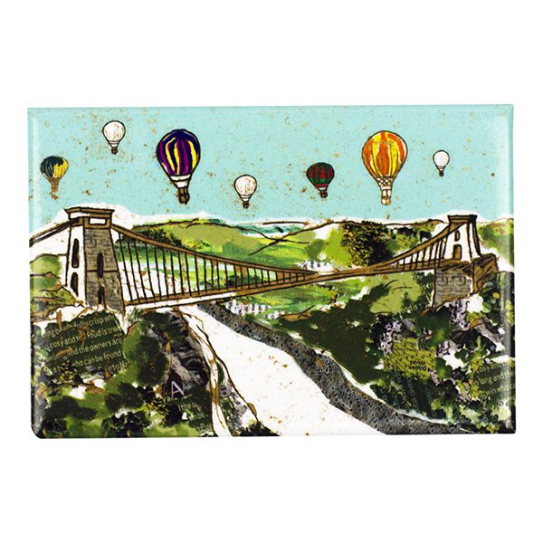 emmeline simpson Balloons over the Bridge Bristol Fridge Magnet
