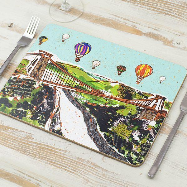 emmeline simpson Balloons over the Bridge Bristol Placemat