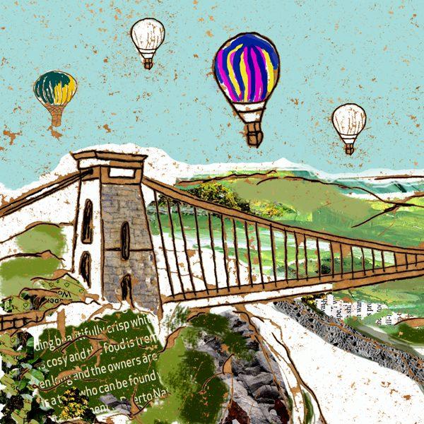 Emmeline Simpson Balloons Over The Bridge Bristol Print