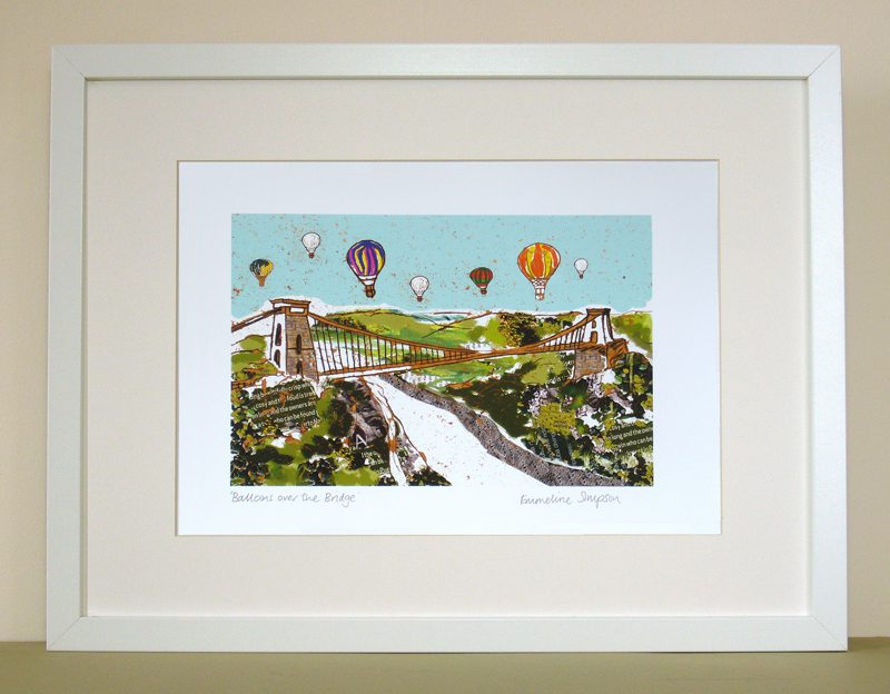 emmeline simpson Balloons over the Bridge Bristol Print