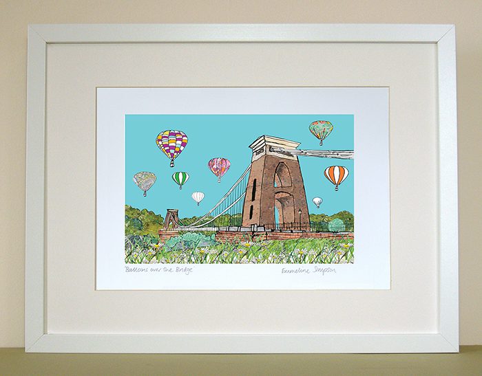 emmeline simpson Balloons over the Bridge II A4 Signed Print