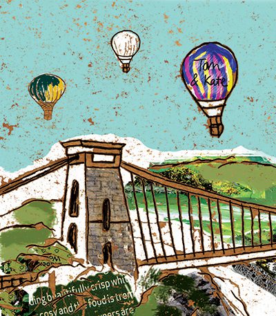 Emmeline Simpson Balloons Over The Bridge Personalised Bristol Print
