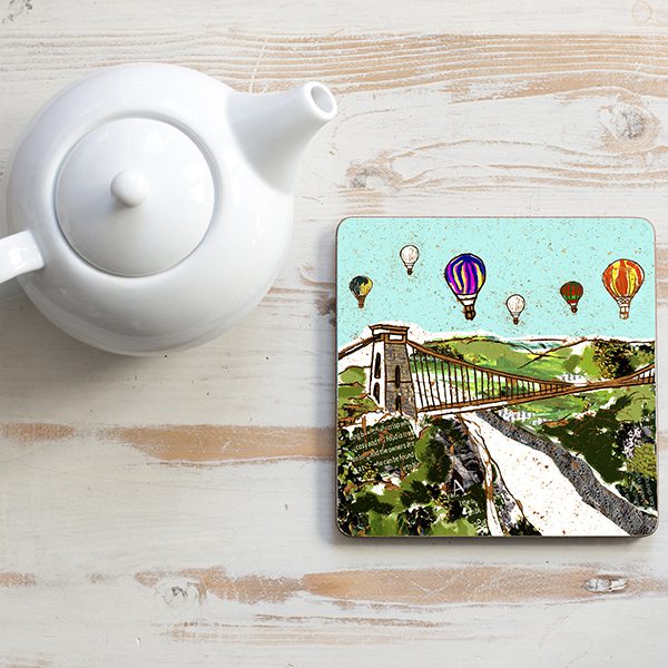 emmeline simpson Balloons over The Bridge Teapot Stand Square