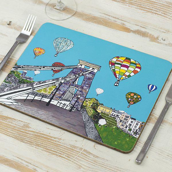 emmeline simpson Balloons over the Toll Bridge Bristol Placemat