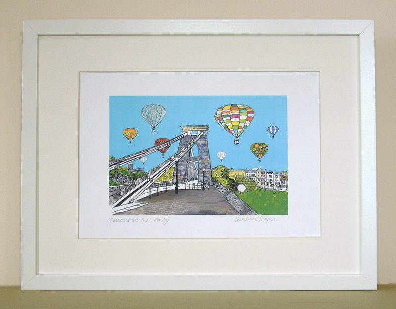 emmeline simpson Balloons over the Toll Bridge Personalised Bristol Print