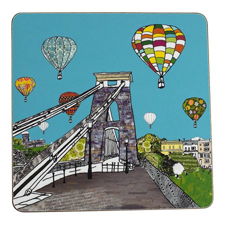 Emmeline Simpson Balloons Over The Toll Bridge Teapot Stand Square
