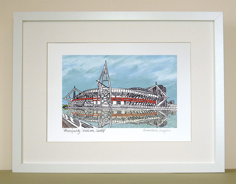 emmeline simpson Cardiff Principality Stadium A4 signed print