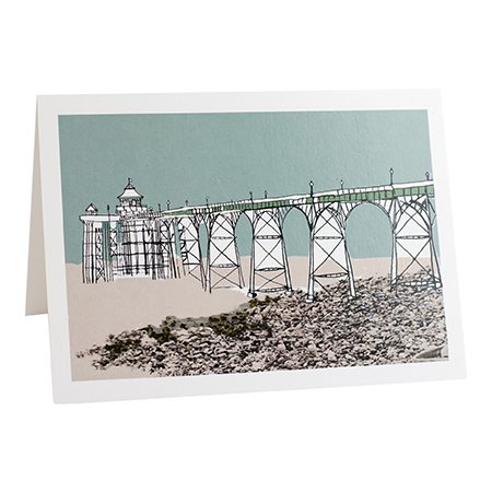 emmeline simpson Clevedon Pier Bristol Greetings Card
