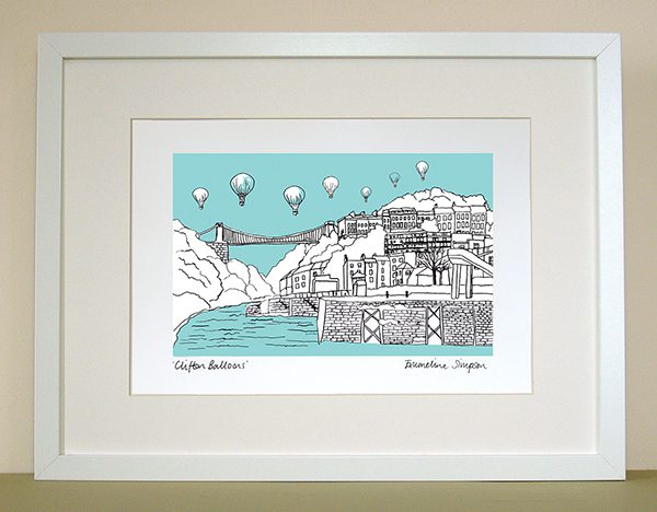 emmeline simpson Clifton Balloons Bristol Aqua Print