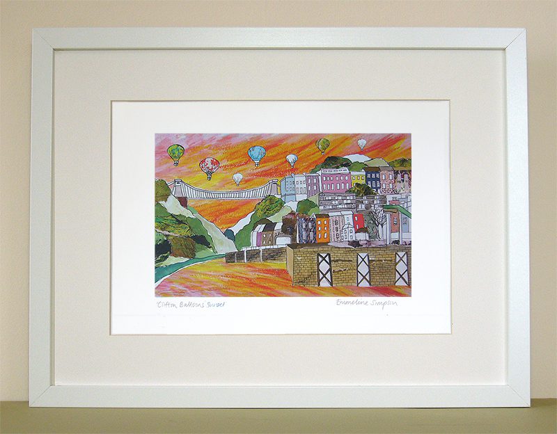 emmeline simpson Clifton Balloons Bristol Sunset Print